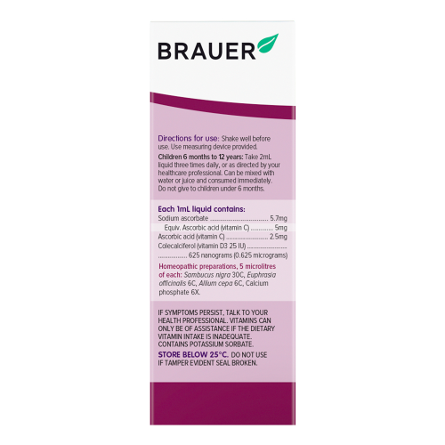 Brauer Sambucus Little Sniffles For Infants & Kids 50mL