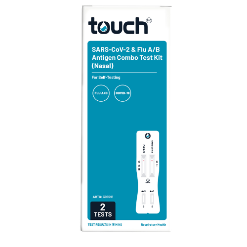 TouchBio SARS-CoV-2 & Flu A/B Antigen Combo Test (Nasal) 2 Pack