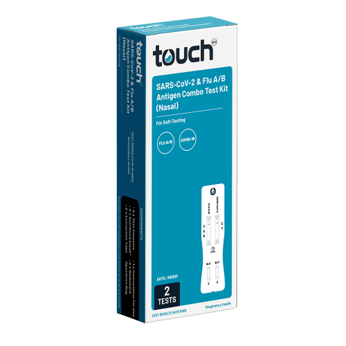 TouchBio SARS-CoV-2 & Flu A/B Antigen Combo Test (Nasal) 2 Pack