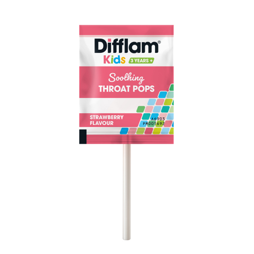 Difflam Kids Soothing Throat Pops Strawberry Flavour 10 Pack