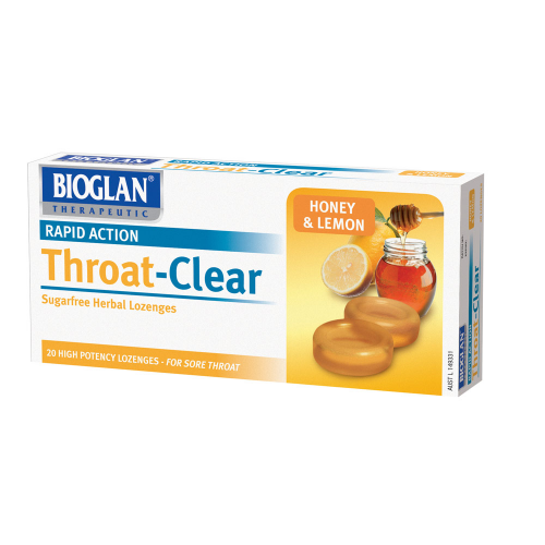 Bioglan Throat Clear Honey & Lemon Lozenges 20 Lozenges