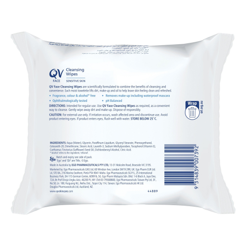 Ego QV Face Cleansing Wipes 25 Wipes