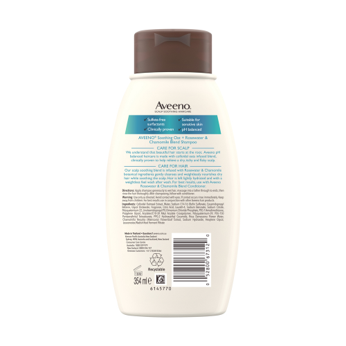 Aveeno Rose Water & Chamomile Shampoo for Dry Hair 354mL