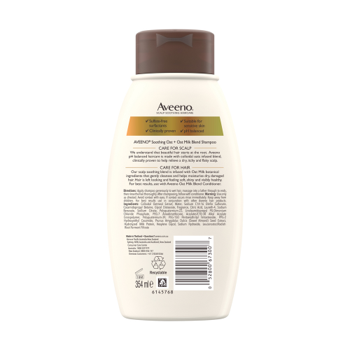 Aveeno Oat Milk Blend Moisturising Shampoo for Dry & Damaged Hair 354mL